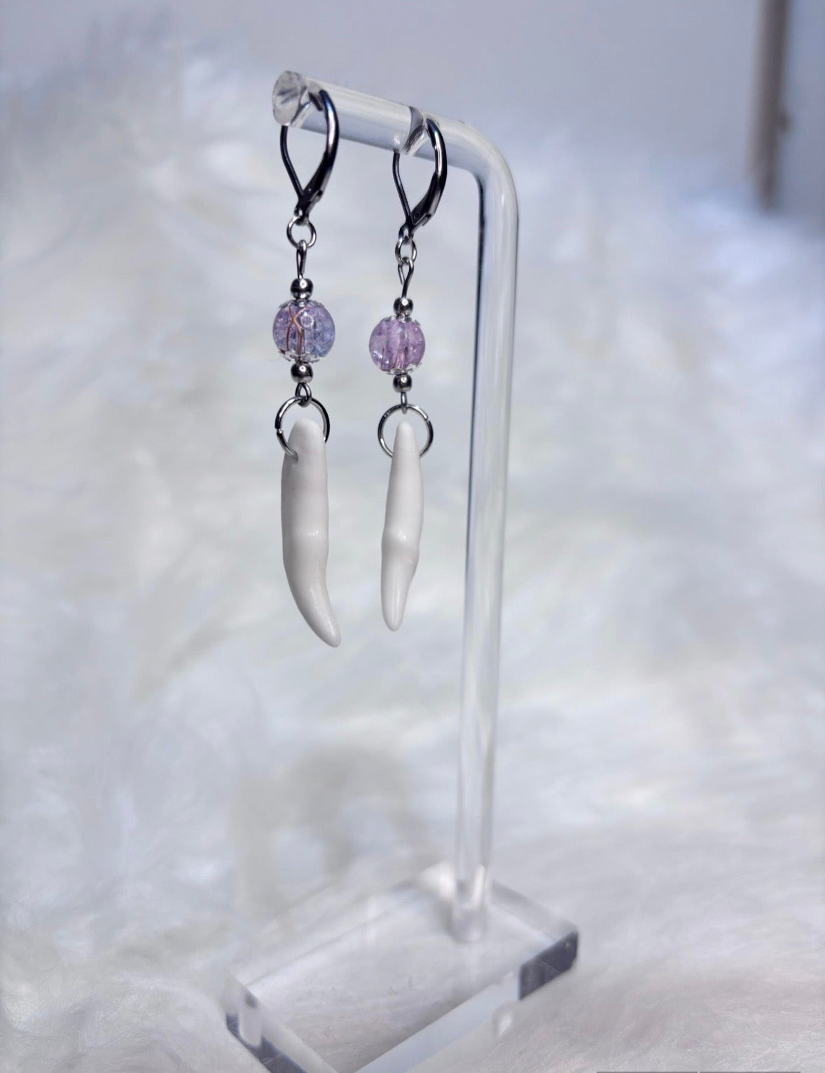 Pastel Coyote Teeth Earrings