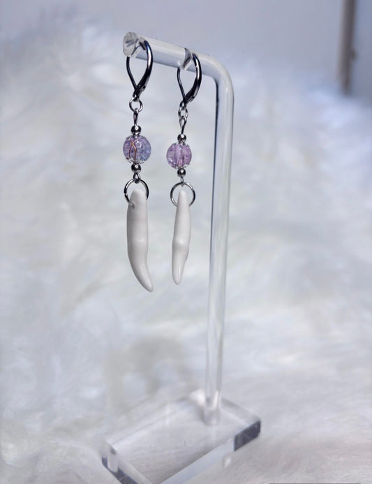 Pastel Coyote Teeth Earrings