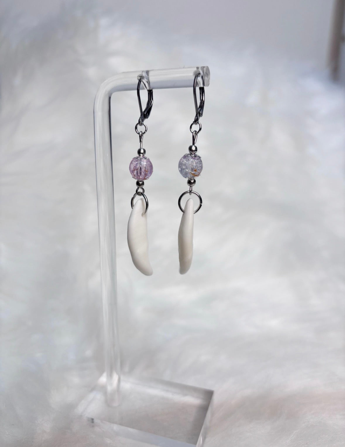 Pastel Coyote Teeth Earrings