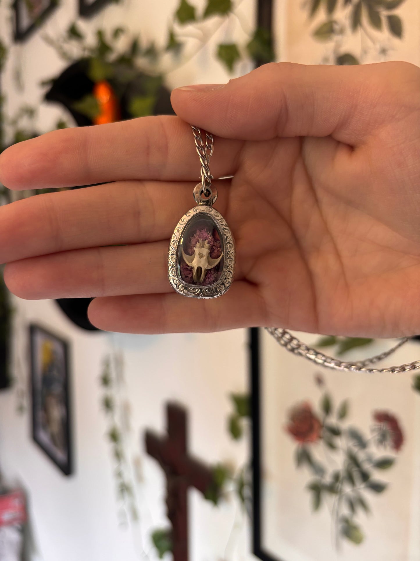 Mouse Skull Pendant Necklace