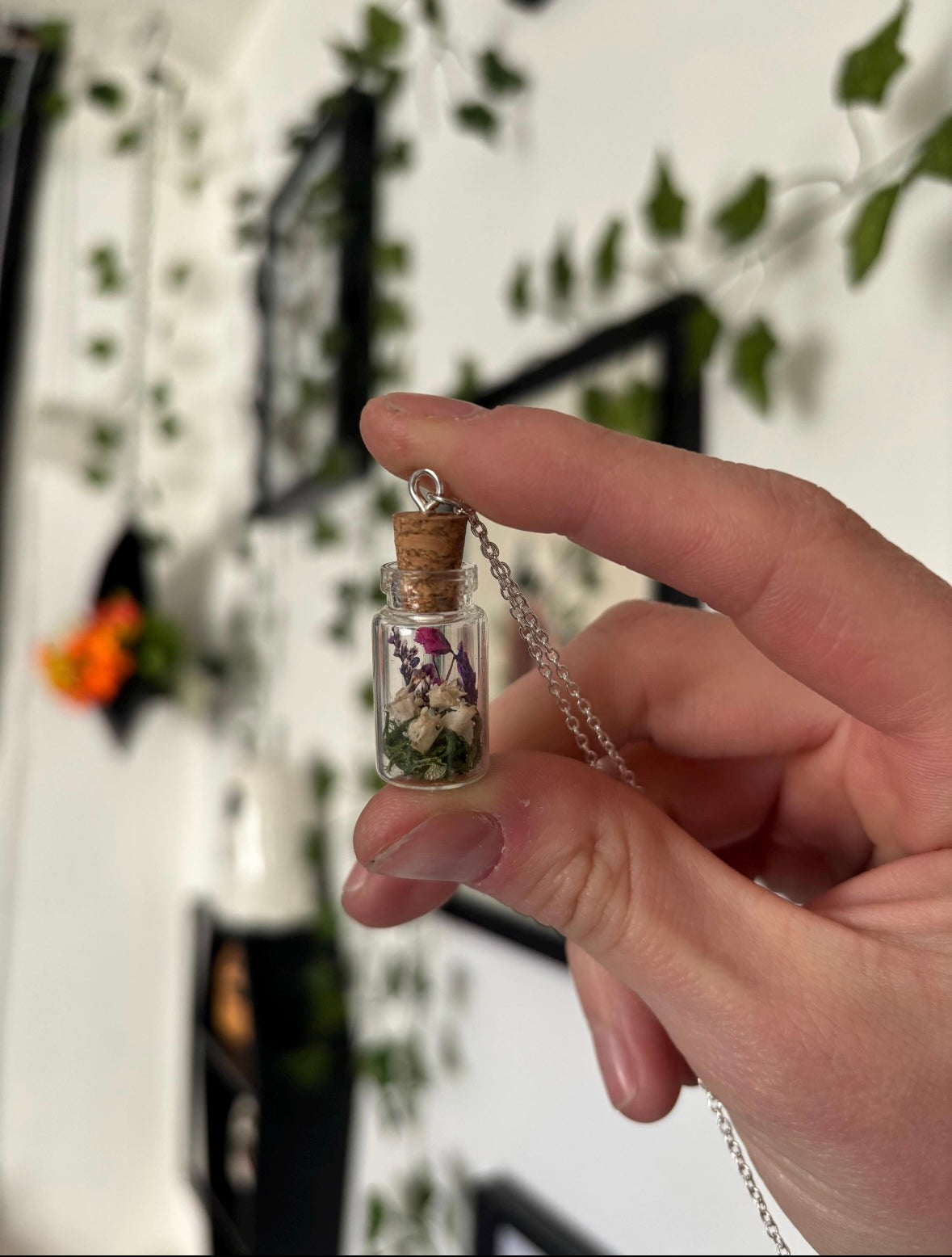 Small mammal Vertebra Jar Necklace
