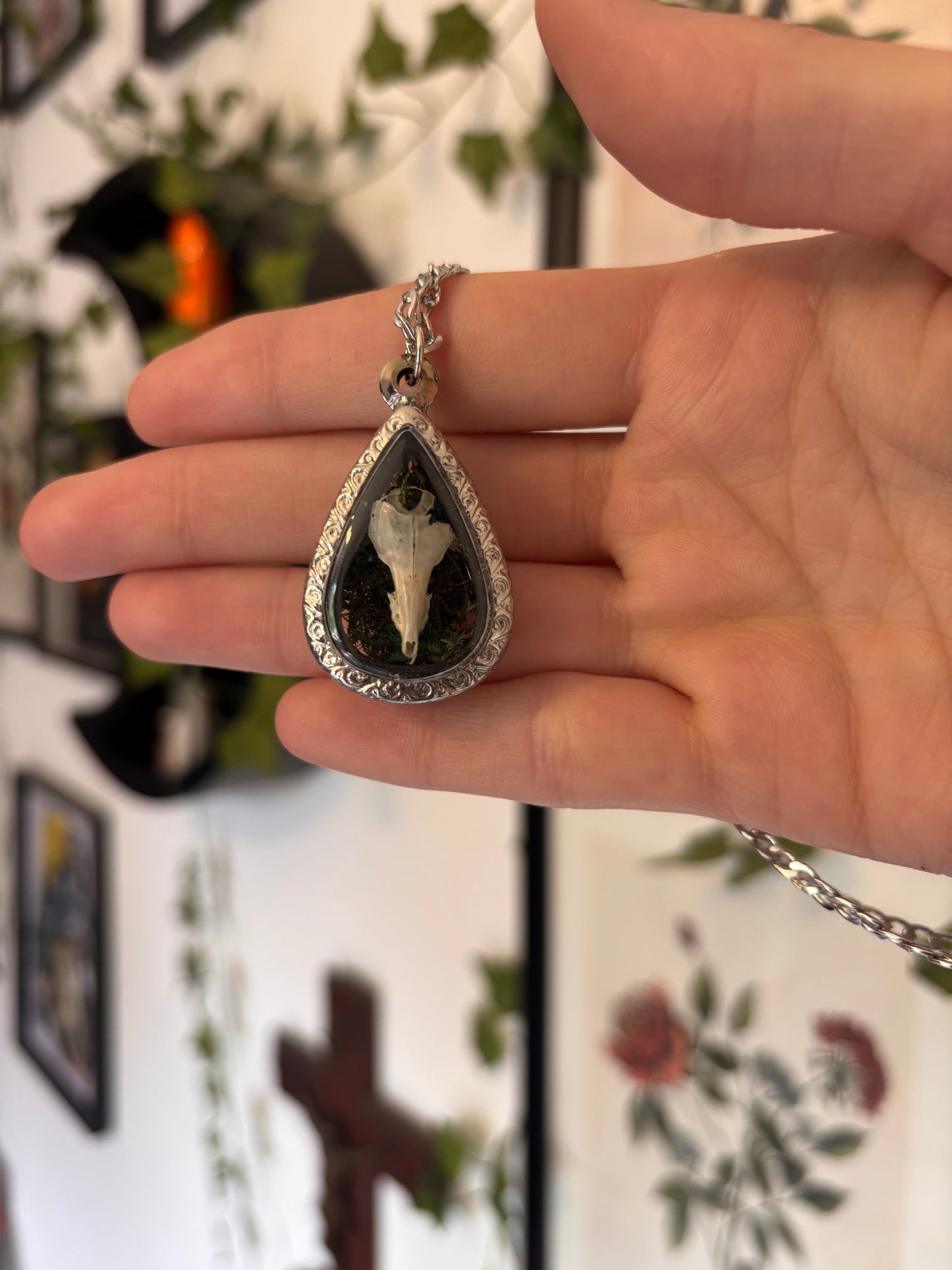 Shrew Skull Pendant Necklace