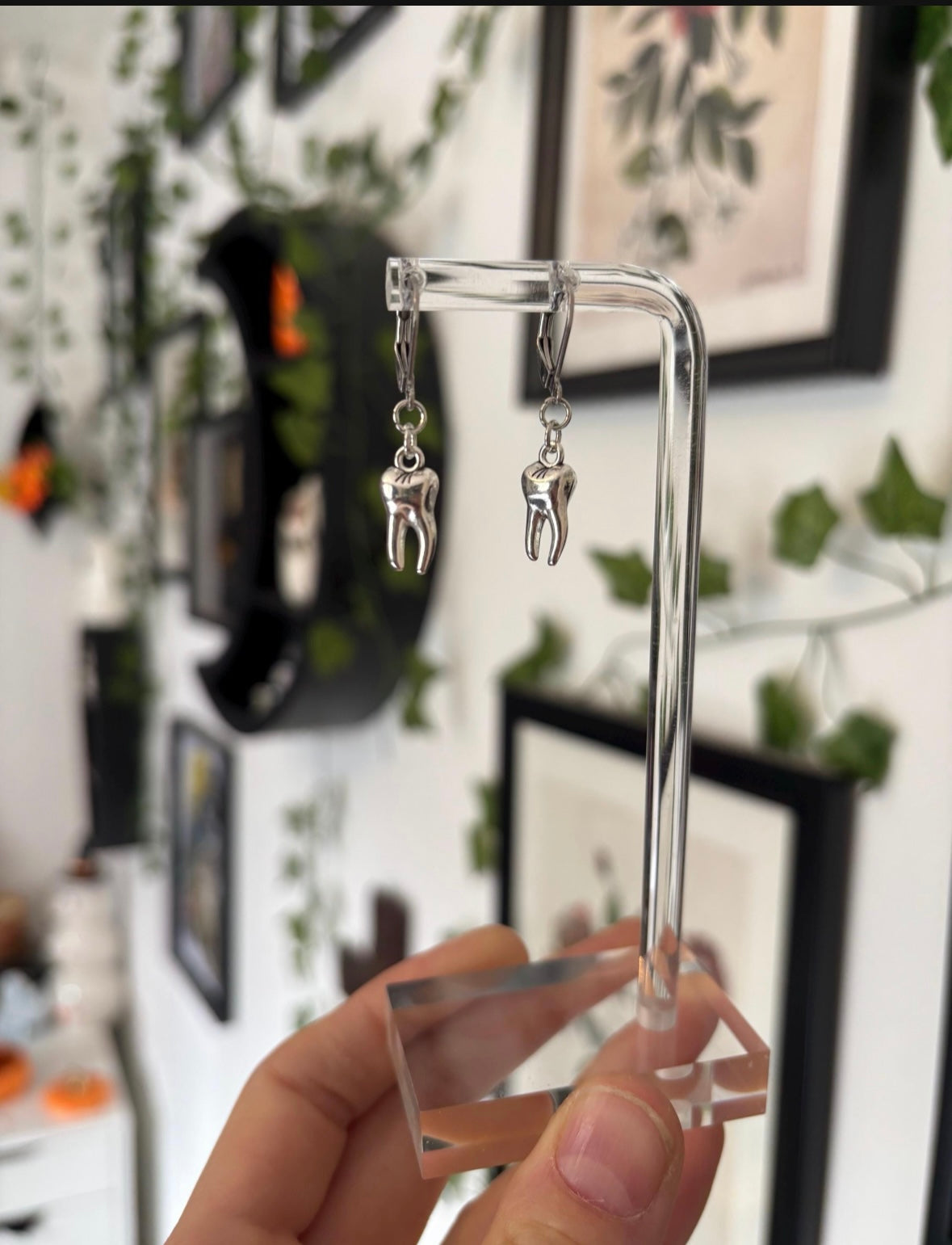 Mini Tooth Charm Earrings